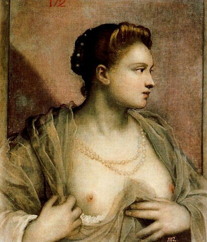 La dama que descubre el pecho