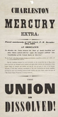 South Carolina votes to secede from the U.S