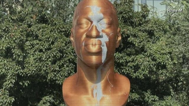 estátua de George Floyd é vandalizada em Nova York