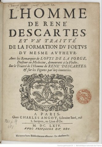 tratado De l'homme, Descartes.