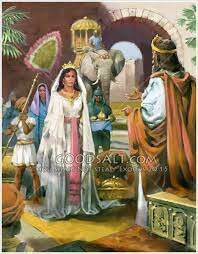 The Queen of Sheba visits Solomon