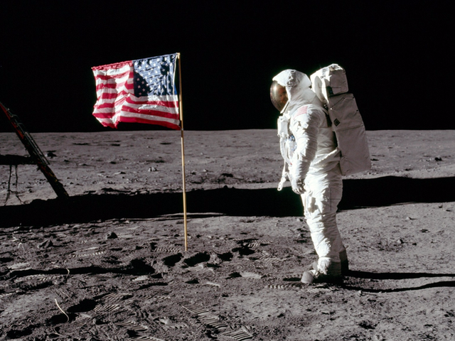 American astronauts land on the moon