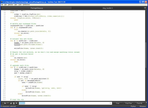 Inicio de sublimed text