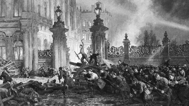 Bolsheviks overthrow the Provisional Government and take control
