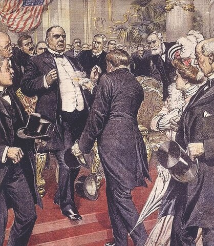 President William McKinley is shot by Leon Czolgosz