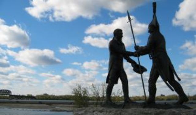 Lewis meets Clark at Falls of the Ohio