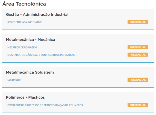 Cursos de aprendizagem industrial no SENAI Pompéia (Presencial)