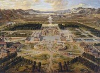 Pierre Patel, View of the palace and gardens of Versailles, seen from the avenue de Paris, 1668, Oil on canvas