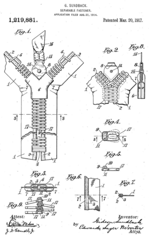 Sundback invented the zipper