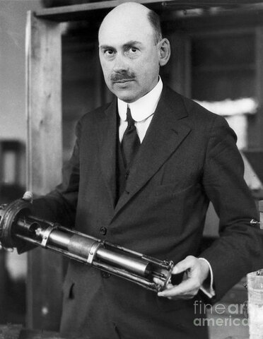 Robert H. Goddard tests his liquid fueled rocket