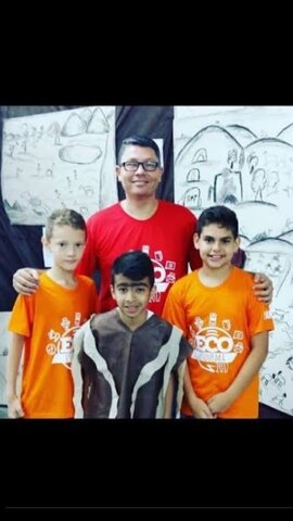 Representei minha sala no sarau da escola