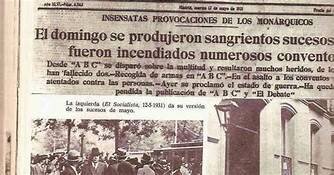 Ola de violencia anticlerical, con quema de conventos y otros edificios religiosos