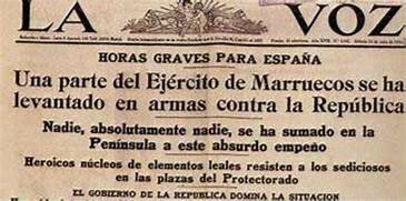 Insurrección militar (golpe de estado). Sublevación militar del 18 de julio