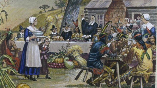 Thanksgiving celebration feast is held