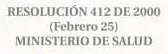 RESOLUCION 412 DEL 2000