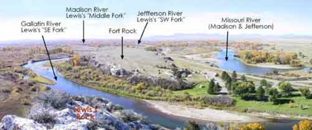 Lewis names the three forks that feed the Missouri River