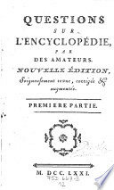Voltaire, Questions sur L'Encyclopedie