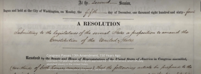 Congress passes the 13th Amendment