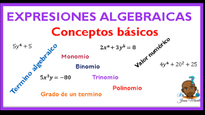 Definición de expresiones algebraicas, sus elementos y su clasificación