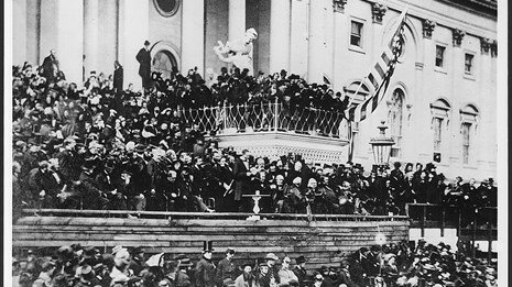 Lincoln gives his second inaugural address