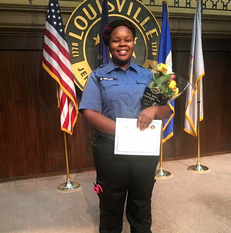 Breonna Taylor, a 26-year-old emergency medical technician, was shot eight times when officers raided her apartment in Louisville, Kentucky.  Louisville police said they returned fire after one officer was shot at and wounded.