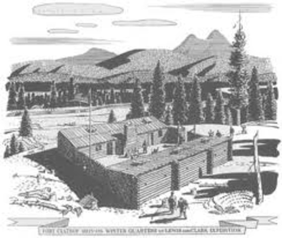 Lewis constructs Fort Clatsop