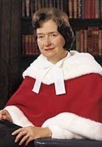 First Woman appointed to the Supreme Court of Canada