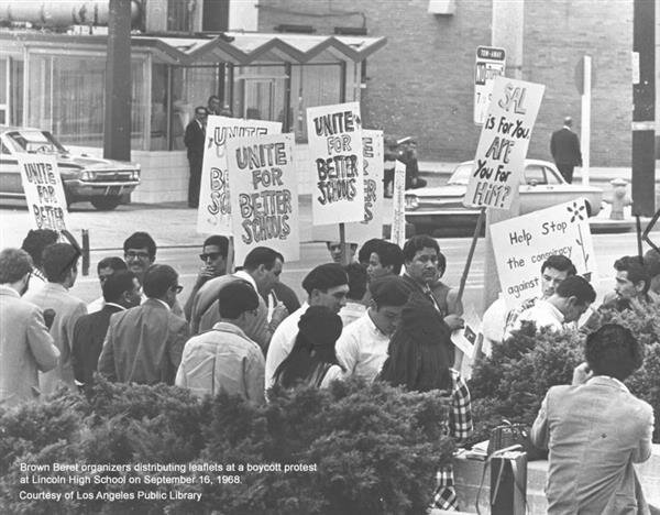 Latino high school students in Los Angeles protest unequal treatment by the school district