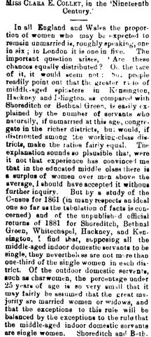 Prospects of Marriage for Women by Clara Collett, April 1892