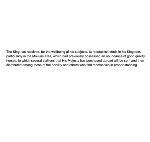 Decree from King Louis XIV