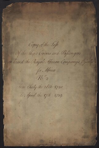 Royal African Company Records Title Page