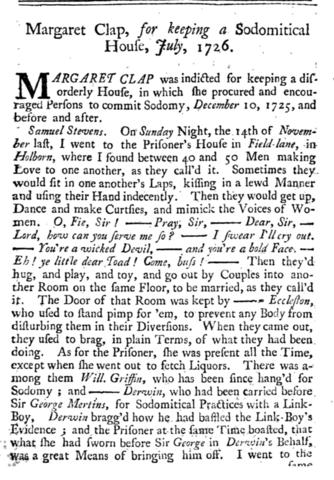 Margret Clap’s Molly House