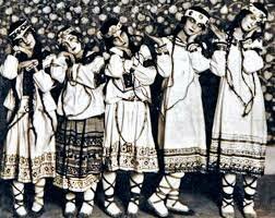 The Ballets Russes performing Vaslav Nijinsky and Igor Stravinsky’s 'Sacre du Printemps' in Paris in 1913.