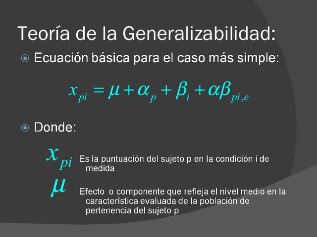 1972 Teoría de la Generalizabilidad