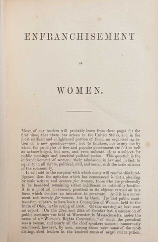 The Enfranchisement of Women