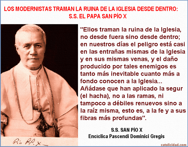 ENCÍCLICA PASCENDI CONDENANDO EL MODERNISMO TEOLÓGICO