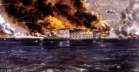 Confederate forces fire on Fort Sumter