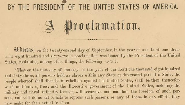 Emancipation Proclamation is announced