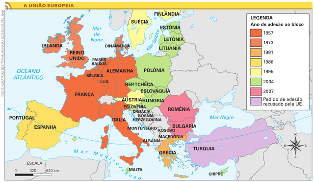A entrada de 10 países na União Europeia