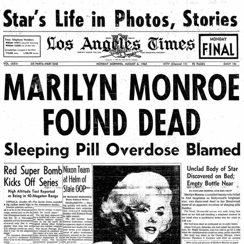Marilyn Monroe dies