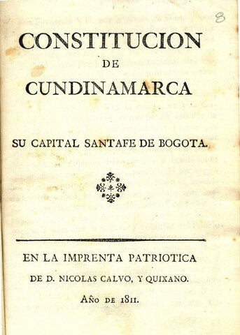 Expedición de la constitución de Cundinamarca