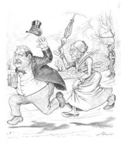 Susan and Frederick on opposing sides