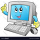 Cartoon smiling desktop computer vector 21585195