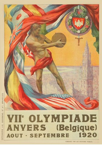 Primer Izado de la Bandera Olímpica