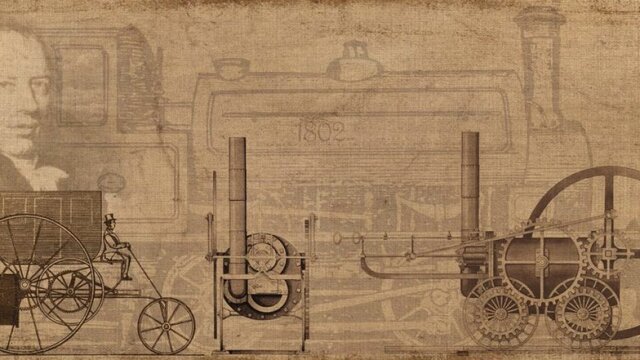 Primera locomotora&nbsp;de&nbsp;vapor