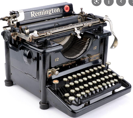 Puesta a punto de la máquina de escribir.