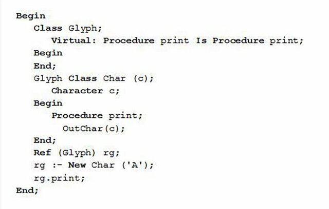1967 First Object Oriented Programming Language: Simula