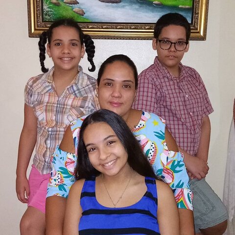 With my mother and sisters