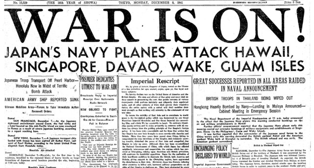 United States and Britain Declare War on Japan