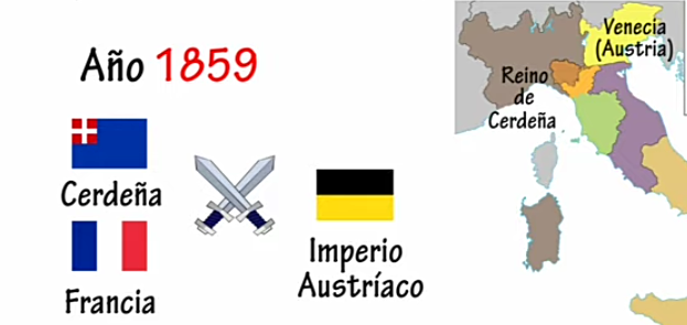 Guerra contra Austria e incorporación de Lombardia